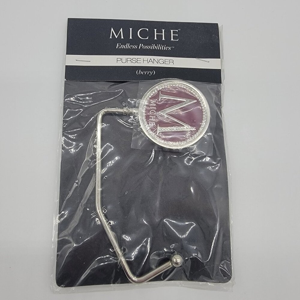 NWT Miche Handbag‎ Hanger Purse Hook Berry Color Initial M NEW